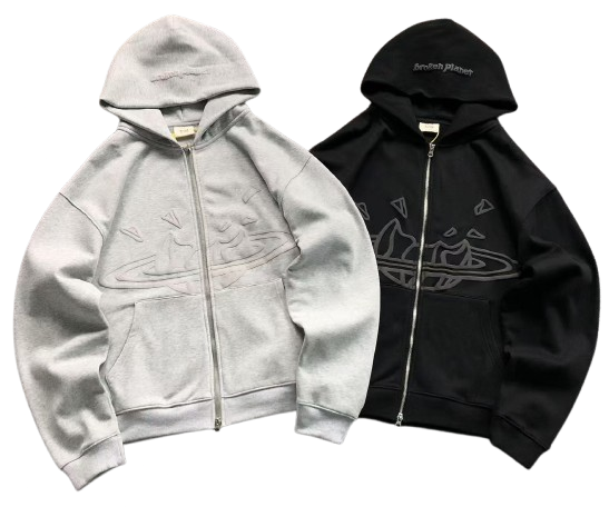 Broken Planet Market Orbit Hoodie – Grey / Black