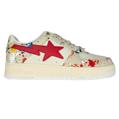 Bathing Ape Bape Sta Low Paint Beige