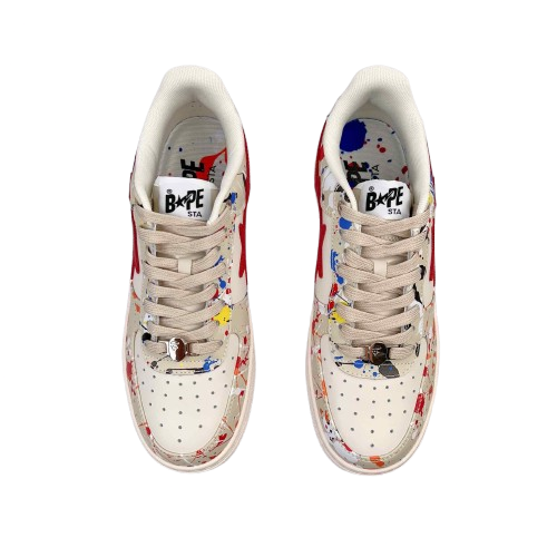 Bathing Ape Bape Sta Low Paint Beige